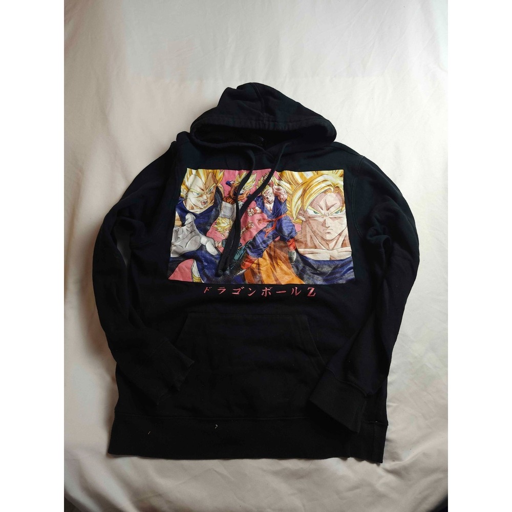 Dragon‎ Ball Z Pullover Hoodie Mens Small Black Goku Anime Streetwear Sweatshirt